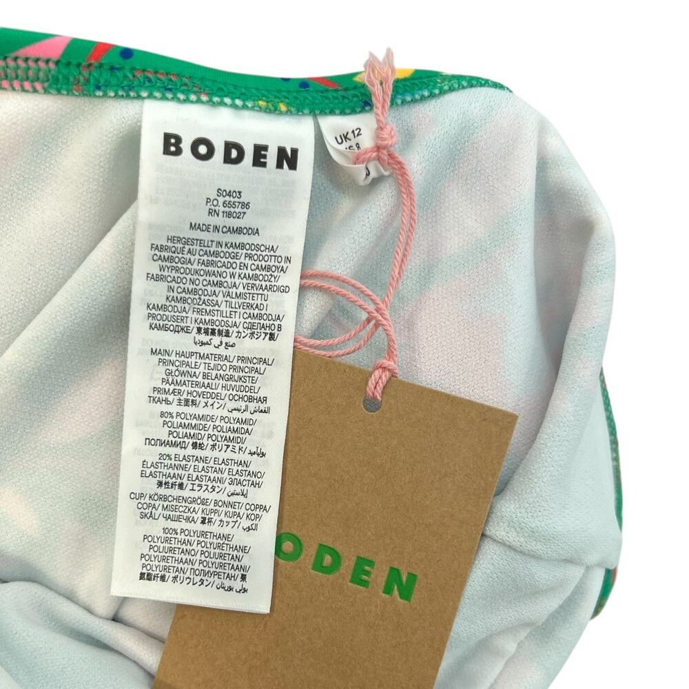 Boden Green Floral One-Piece Swimsuit with Rainbow Straps - Picture 10 of 11